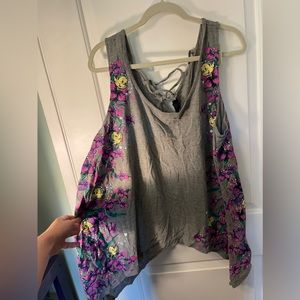 Torrid Disney Little Mermaid Flounder Floral Tank Top Size 3x